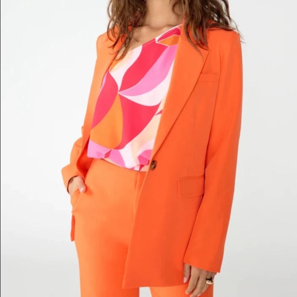 Vibrant, Bold Orange Blazer